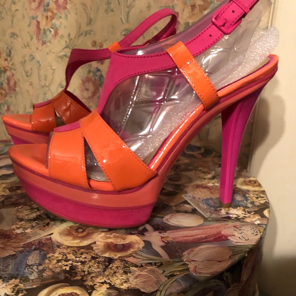 Brand new Gianni Bini hot pink and orange heels!